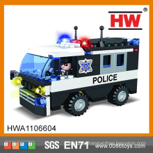 Heiße verkaufende kreative Bausteine ​​104pcs Plastikbaustein-Polizeiauto